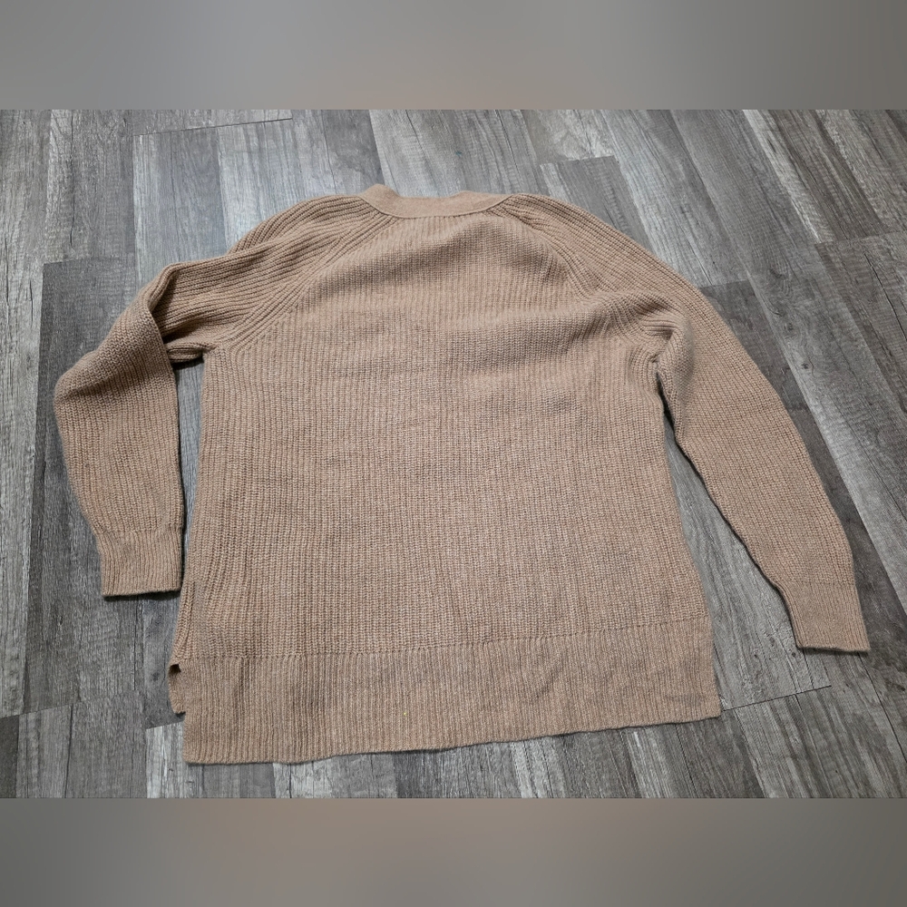 MADEWELL Granola Women's Merino Wool Knit Tan Sweater Boho Classy - Picture 9 of 12